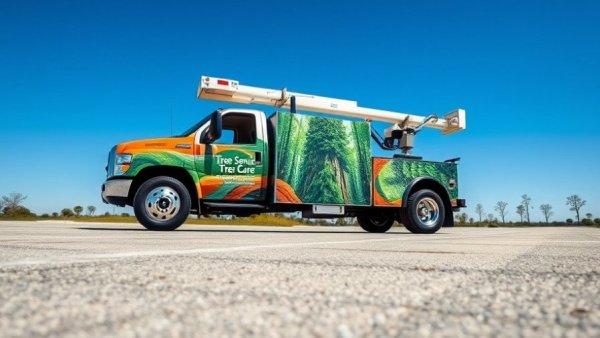 Professional tree care service truck in Shelbyville parking lot.