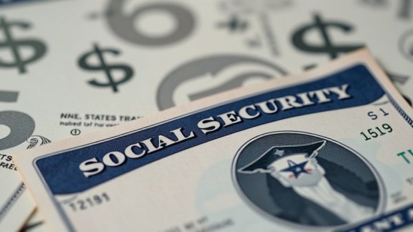 Close-up of Social Security card with Treasury checks, highlighting benefits increase.