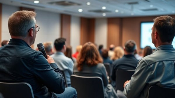 Community self defense seminar with attentive audience.