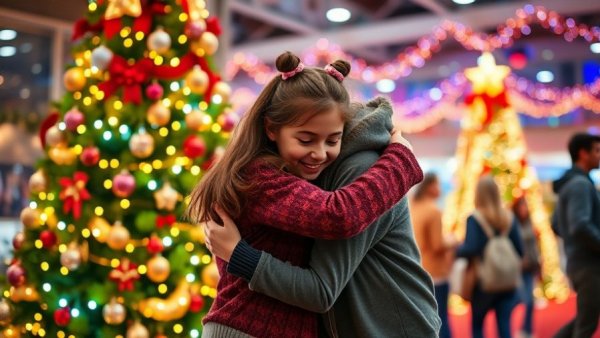 Heartfelt embrace at We Care Trim-a-Tree Festival