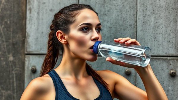 Active woman staying hydrated with water bottle charms.