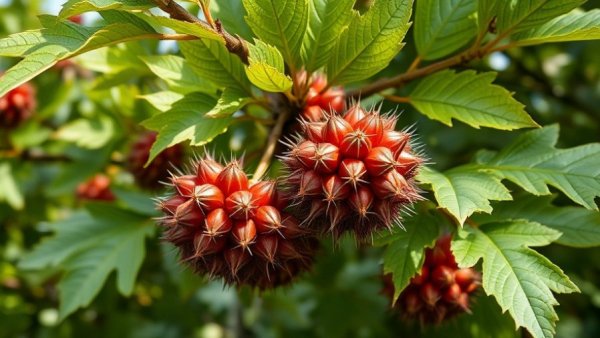 Close-up of chestnut tree and burrs highlighting chestnut tree care.