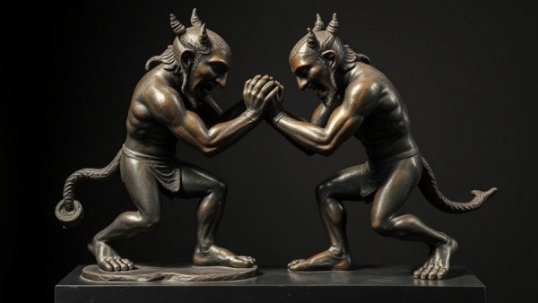 Ancient bronze statue depicting wrestling figures, symbolizing practical karate training Gurnee.