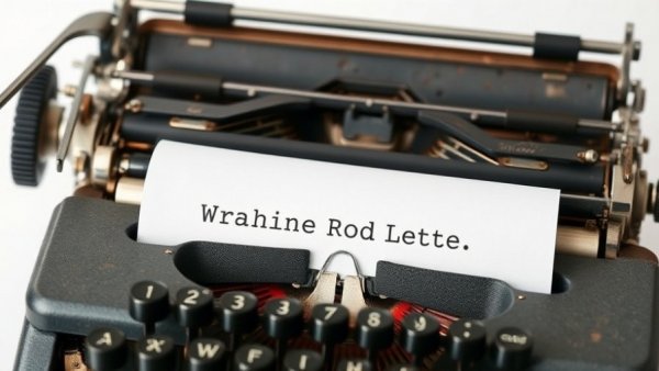 Vintage typewriter typing, close focus on letter writing scene.