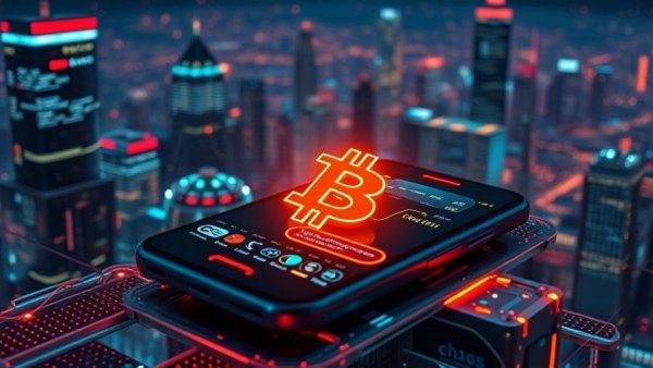 Investing in Bitcoin now depicted with digital Bitcoin symbol on smartphone.