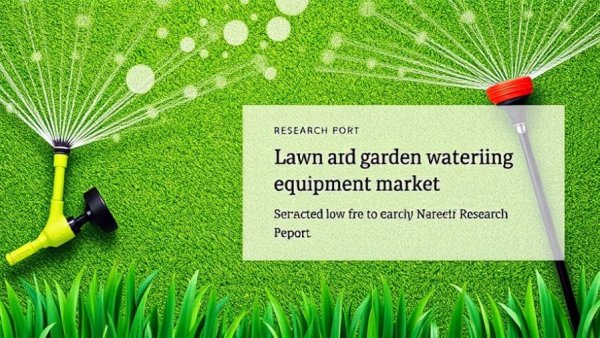 Lawn and garden watering equipment market report cover with sprinklers