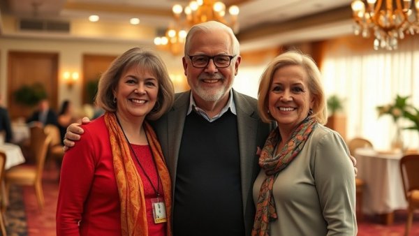 Guests at Manlius Senior Activity Centre fundraising event, warmly smiling.