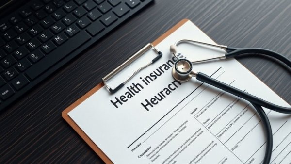 Health insurance form with stethoscope and pen, depicting health insurance claims.
