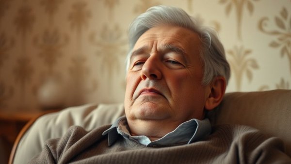 Elderly man resting peacefully, illustrating assisted living safety.