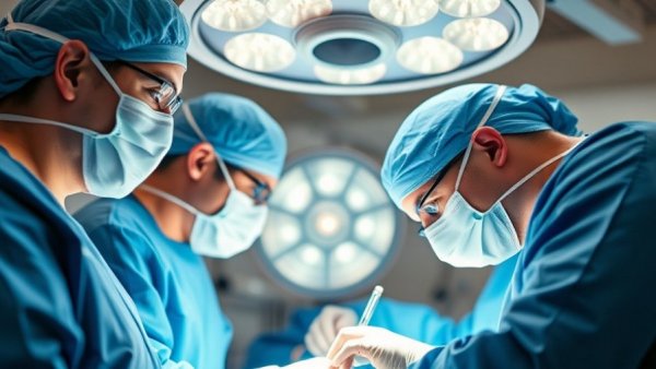 Surgeons performing operation highlighting seniors surgery risks.