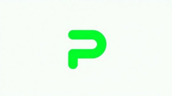 Green letter P logo, modern digital icon.