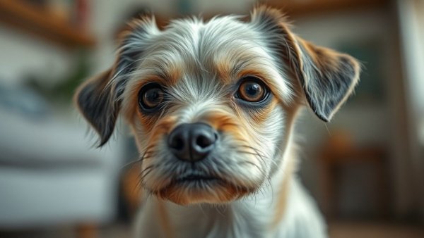 Gentle senior dog with curious eyes showcasing adoption benefits.