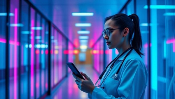 Medical tourism market growth depicted by a modern hospital scene.