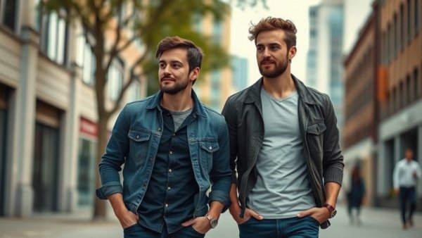 Daily walking for Alzheimer's prevention; two men walking on a city street.