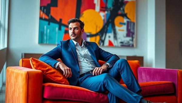 Expert in healthcare systemic improvements seated in colorful room.