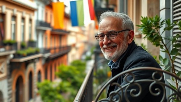 Retirement age eligibility facts Muskegon: smiling man in urban street.