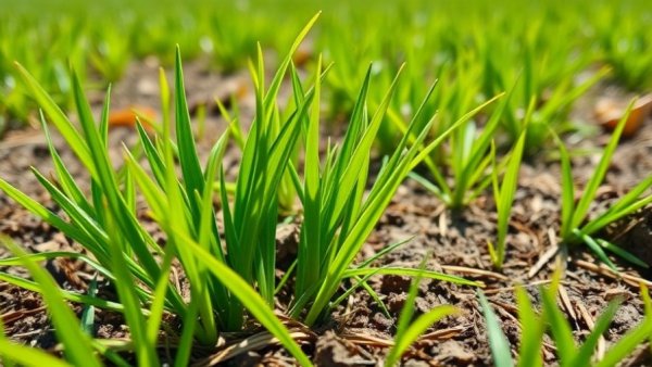 New grass growth in Shelby MI field, showcasing lawn care vitality.