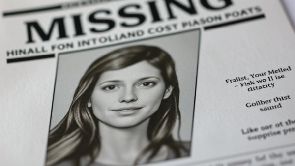 Close-up of missing person flyer for August Beckwith, search for missing autistic man.