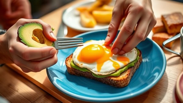 Heart-friendly avocado toast preparation; ideal for seniors' recipes.