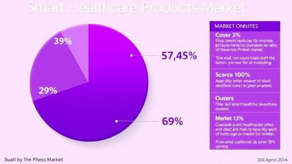 Smart Healthcare Products Market Growth pie chart showing 2023 shares.