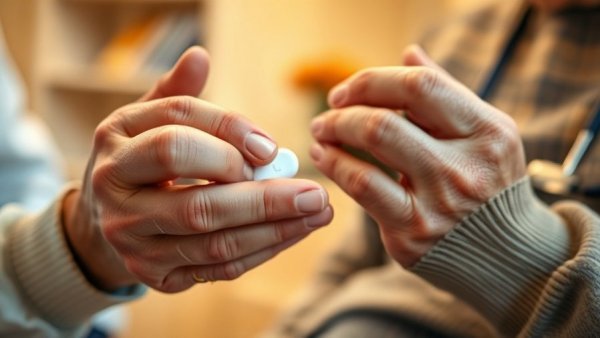 Elderly person with pills discussing healthcare benefits of adult day care programs.