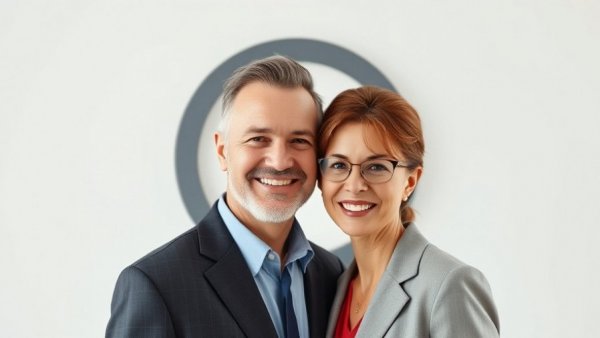 Senior care advisors in Muskegon with logo in studio setting.