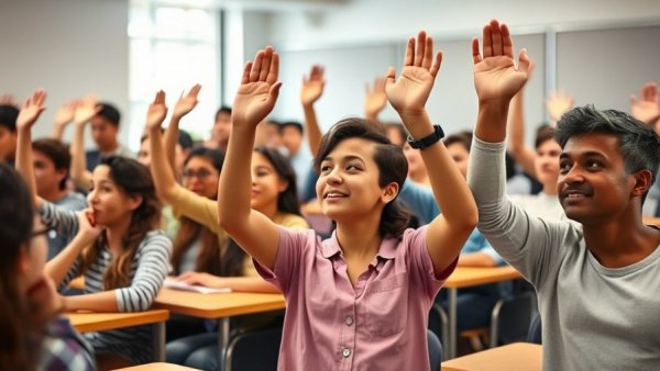 Students actively engaging in class, highlighting challenges in math education.