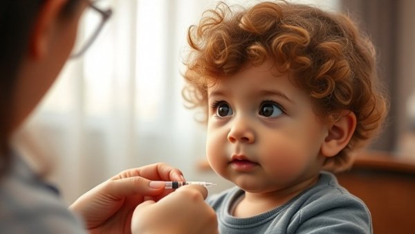 Curious toddler receiving vaccine, pediatricians' insights.