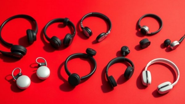 Best wireless headphones for working out on a red backdrop, vibrant display.