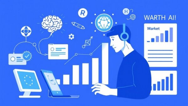 Wearable AI market growth infographic with bar chart and AI interactions.