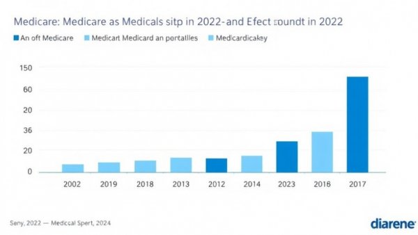 Medicare and Medicaid spending distribution in 2022 chart.