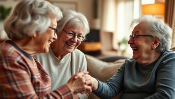 Strong leadership in senior living communities depicted through joyful interaction.