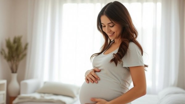 Content pregnant woman in soft light reflecting on paracetamol use during pregnancy.