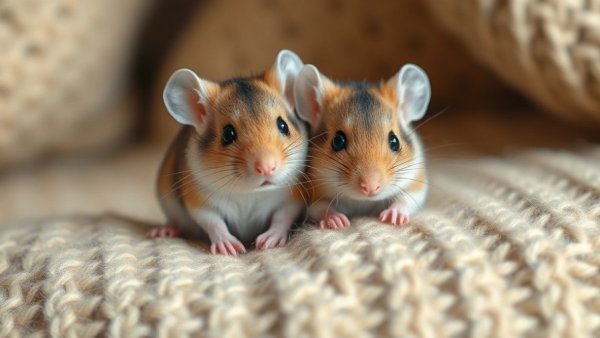 Adorable mice on blanket, highlighting Alzheimer's research context.