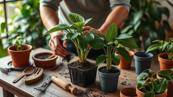 Steps on how to propagate philodendron plants with cuttings.