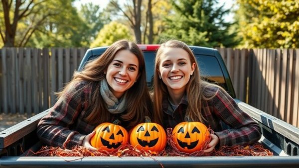 Senior care solutions Temple: Two people with Halloween decorations.