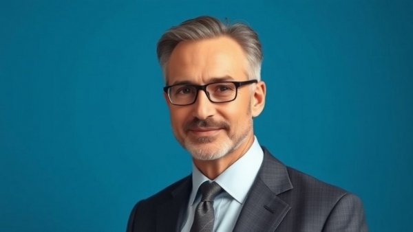 Professional portrait of a middle-aged man in a suit for senior health awareness.