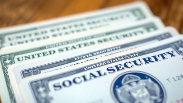Close-up of Treasury checks and Social Security card related to Social Security payment schedule December 2025.