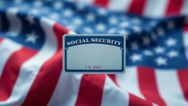 Social Security card with American flag background for SSI Payments for Seniors in Muskegon.