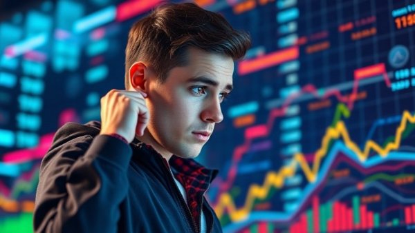 AI Chip Market Developments: analysis graphic with man pondering market shifts.