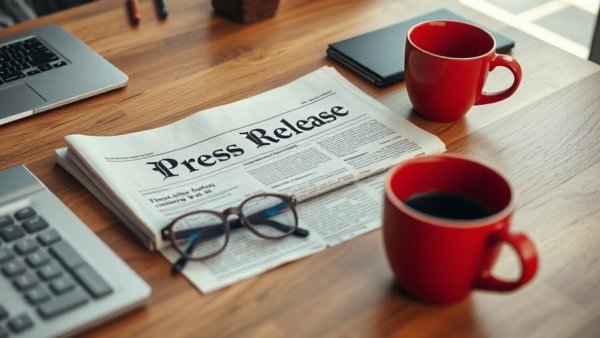 Press release with glasses and coffee on desk, related to lawn care services in southeastern Louisiana.