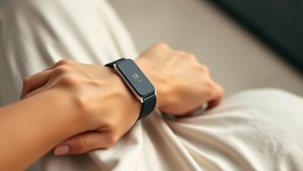 Close-up of a fitness tracker on a hand reflecting healthy living advice for senior women muskegon.