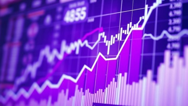 Abstract financial graph with rising stock market chart background