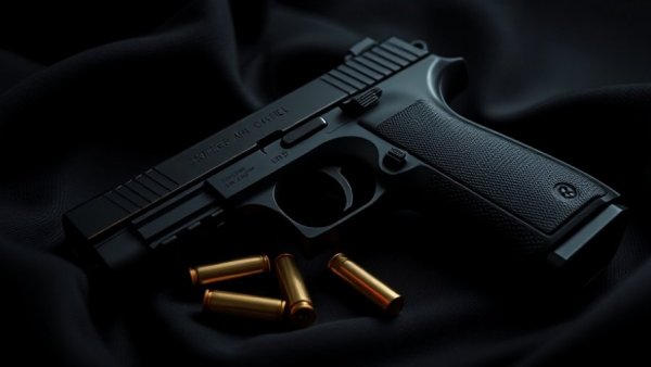 Sleek black handgun with bullets highlighting concealed carry training community safety.