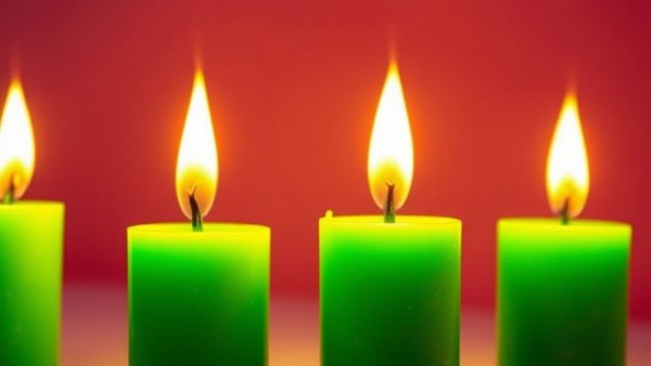 Green spiral candles burning warmly, symbolizing healthy living advice for senior women Muskegon.