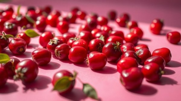 Close-up of fresh cranberries illustrating the health benefits of cranberry juice.