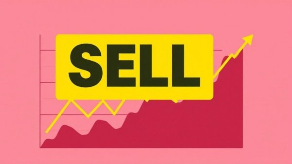 Digital Money Movement concept with sell alert and stock chart.