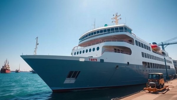 Passenger ferry docked at port under blue sky, New SSA Reservation System.