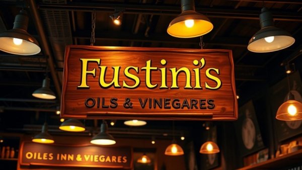 Sign for Fustini's Oils & Vinegars in Michigan restaurant near me.