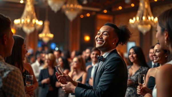 Joyful server at West Michigan Food and Beverage Awards in Grand Rapids.